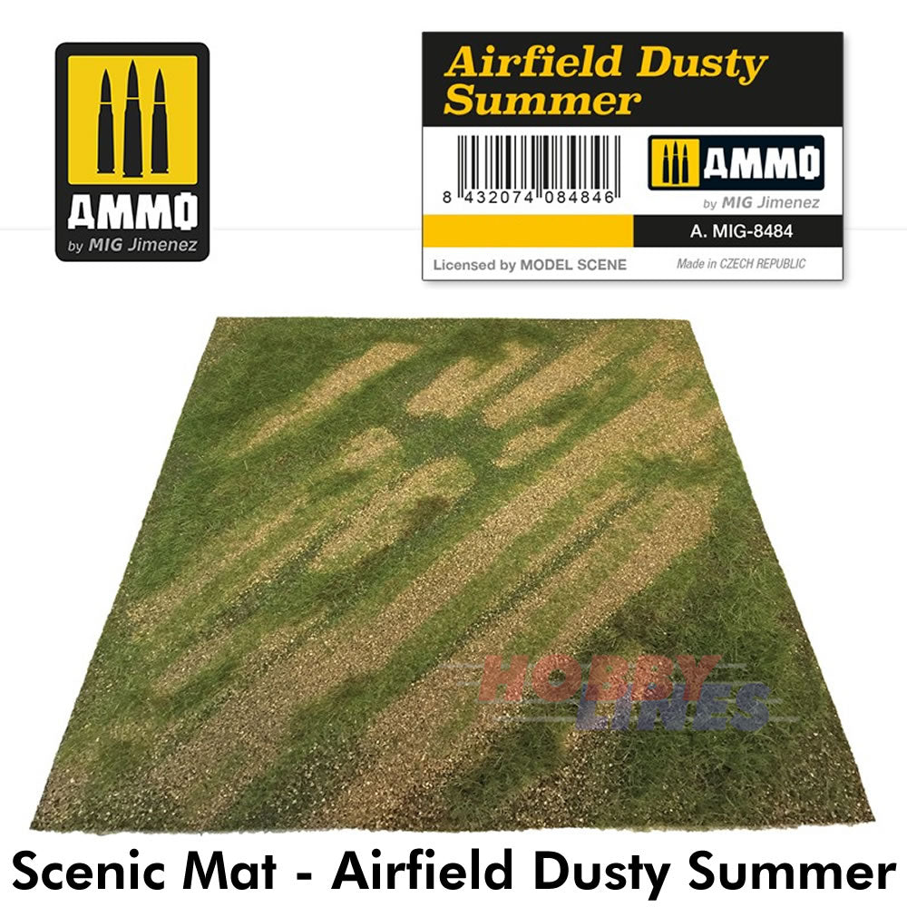 Scenic Mat Airfield Dusty Summer 245x245mm Diorama AMMO Mig Jimenez MIG8484