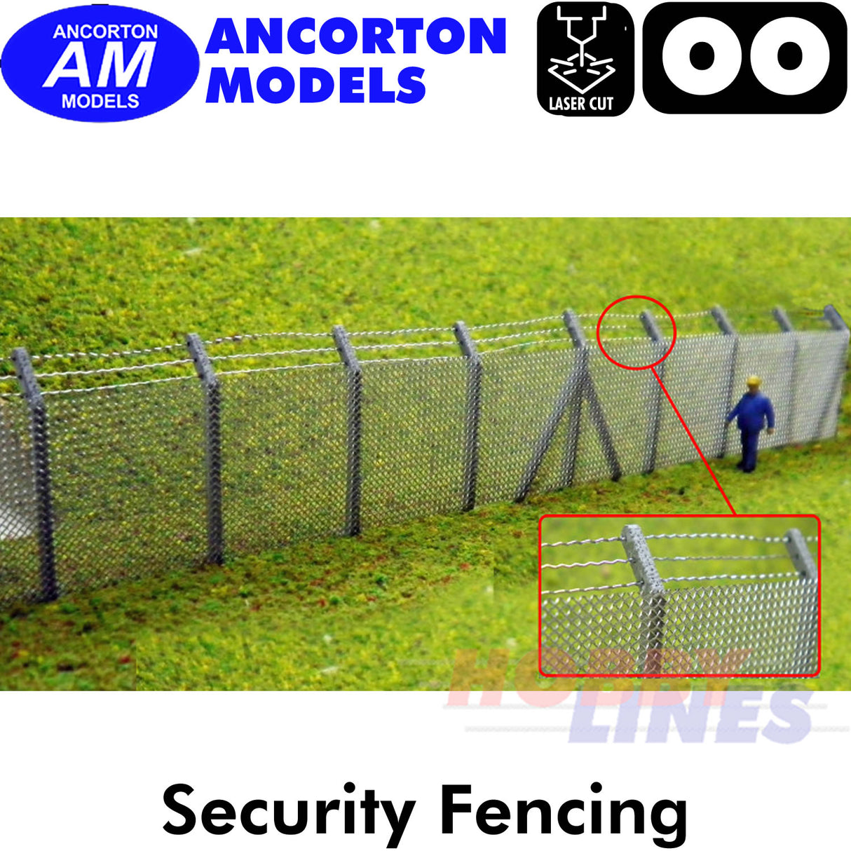 SECURITY FENCING with Barbed Wire kit OO gauge1:76 scale Ancorton Models OOF8