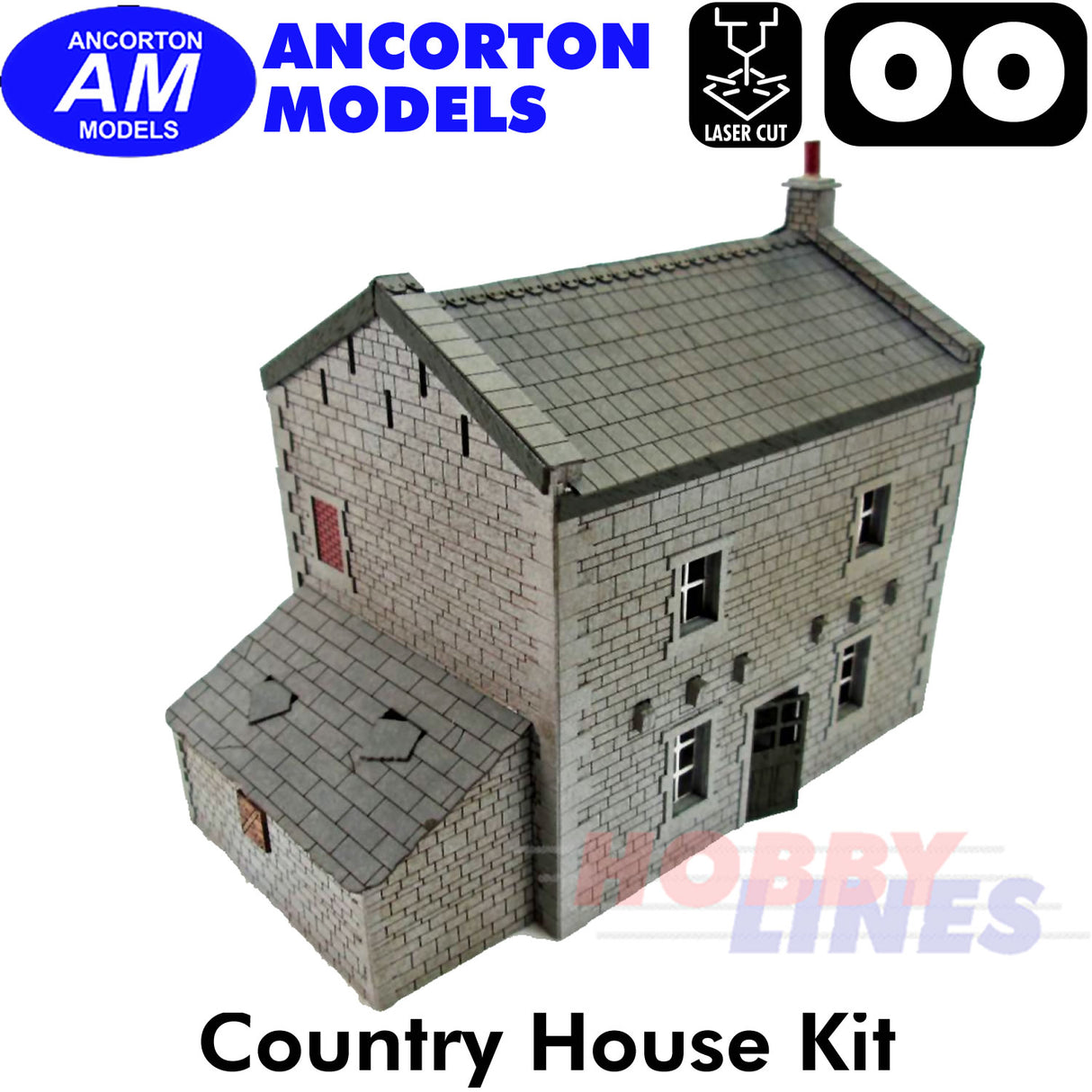 COUNTRY HOUSE with PORCH laser cut kit OO gauge 1:76 scale Ancorton Models OOFH1