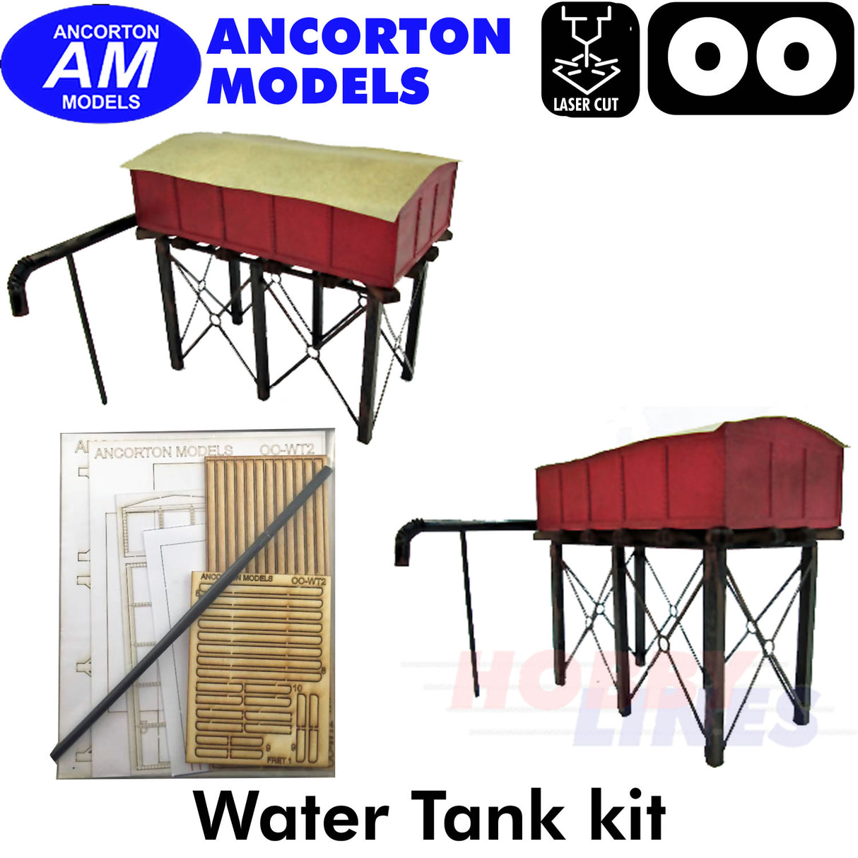 WATER TOWER trackside building laser cut kit OO 1:76 scale Ancorton Models 00WT2