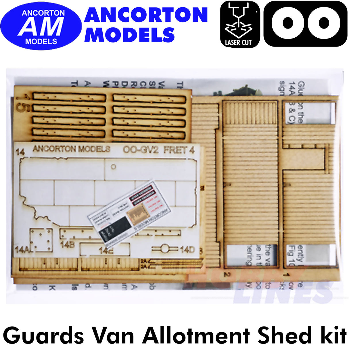GUARDS VAN ALLOTMENT SHED laser cut kit OO 1:76 Ancorton Models OOgv2