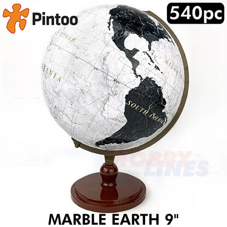 3D Puzzle Globe 9" MARBLE EARTH on stand 540pc Educational  PINTOO Puzzles A3488