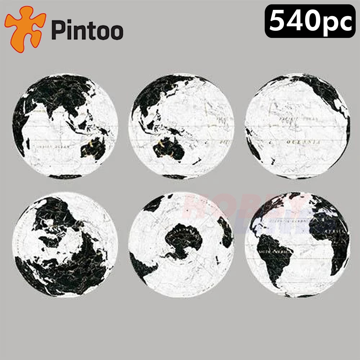 3D Puzzle Globe 9" MARBLE EARTH on stand 540pc Educational  PINTOO Puzzles A3488