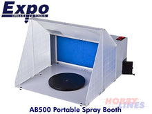 Load image into Gallery viewer, Airbrush SPRAY BOOTH AB500 Portable w Extractor Fan &amp; AB503 Turntable EXPO TOOLS
