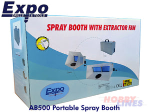 Airbrush SPRAY BOOTH AB500 Portable w Extractor Fan & AB503 Turntable EXPO TOOLS
