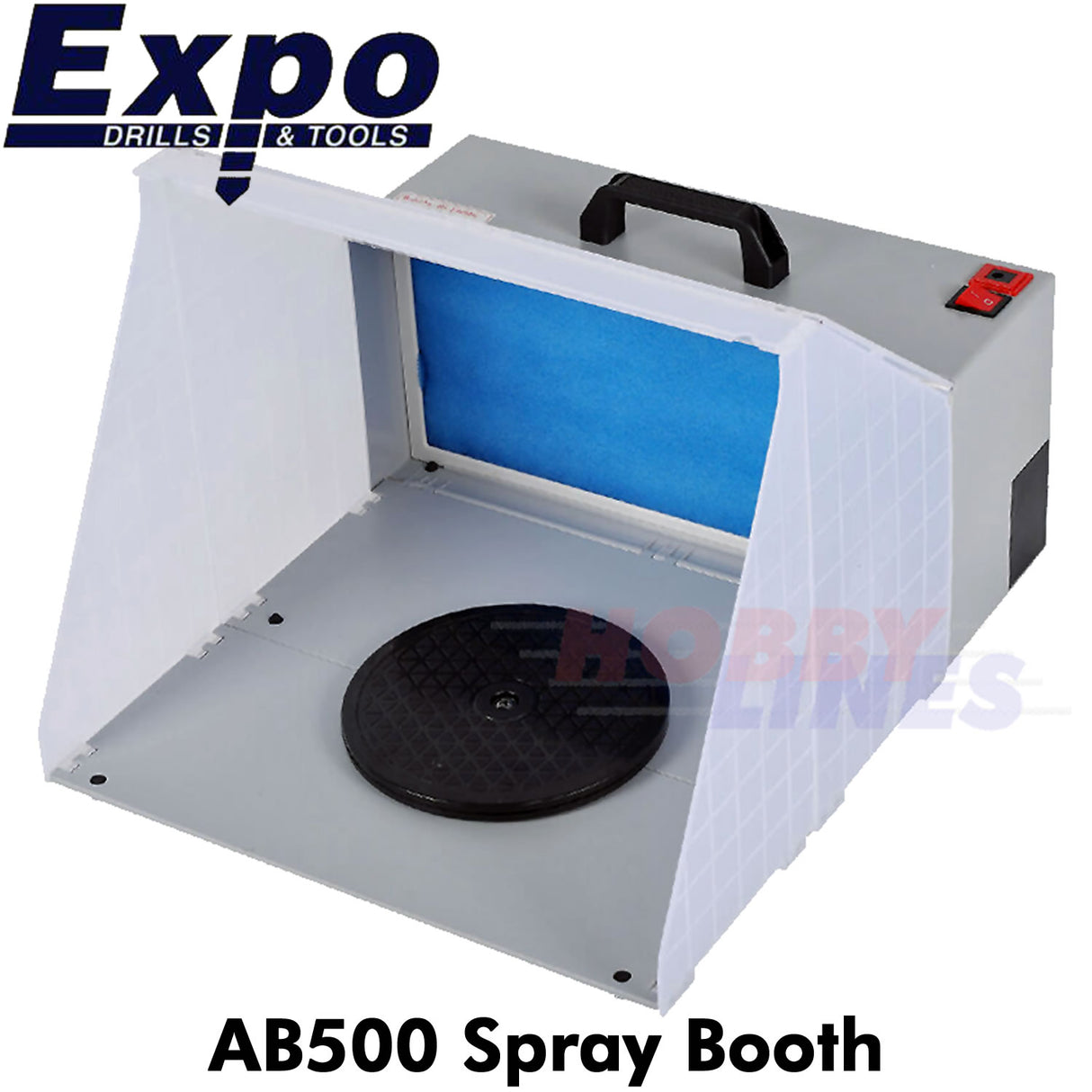 Airbrush SPRAY BOOTH AB500 Turntable LED Glasses Magnifying Deal options Expo