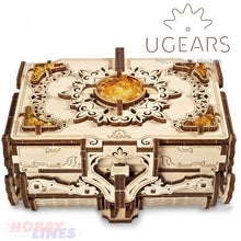 Load image into Gallery viewer, AMBER BOX Wooden Mechanical Construction Jewelery Box 3D Puzzle kit uGears 70090
