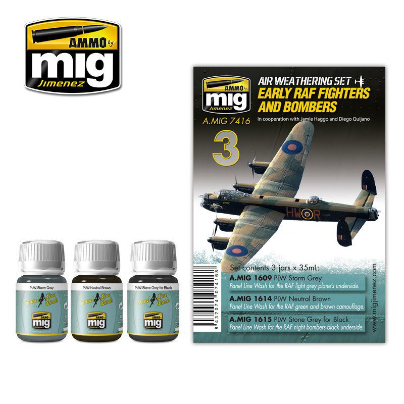 RAF FIGHTERS & BOMBERS WEATHERING set Paint Modeling AMMO By Mig Jimenez MIG7416