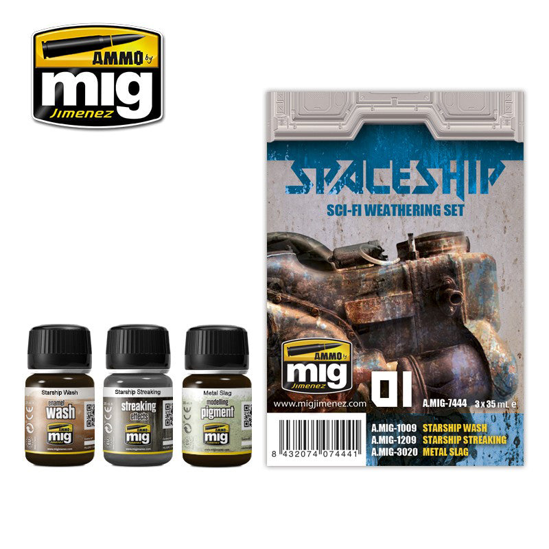 AMMO By Mig Jimenez MIG7444 SPACE SHIP SCI-FI WEATHERING SET Paint Modelling