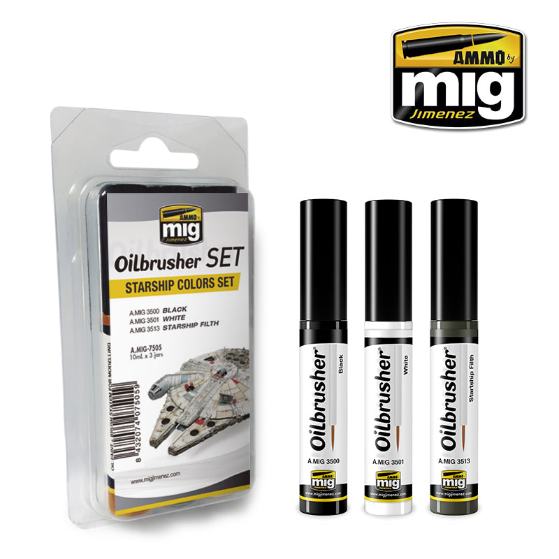 AMMO By Mig Jimenez Top Quality 3 Piece Oilbrusher Sets (Choose Your Set)