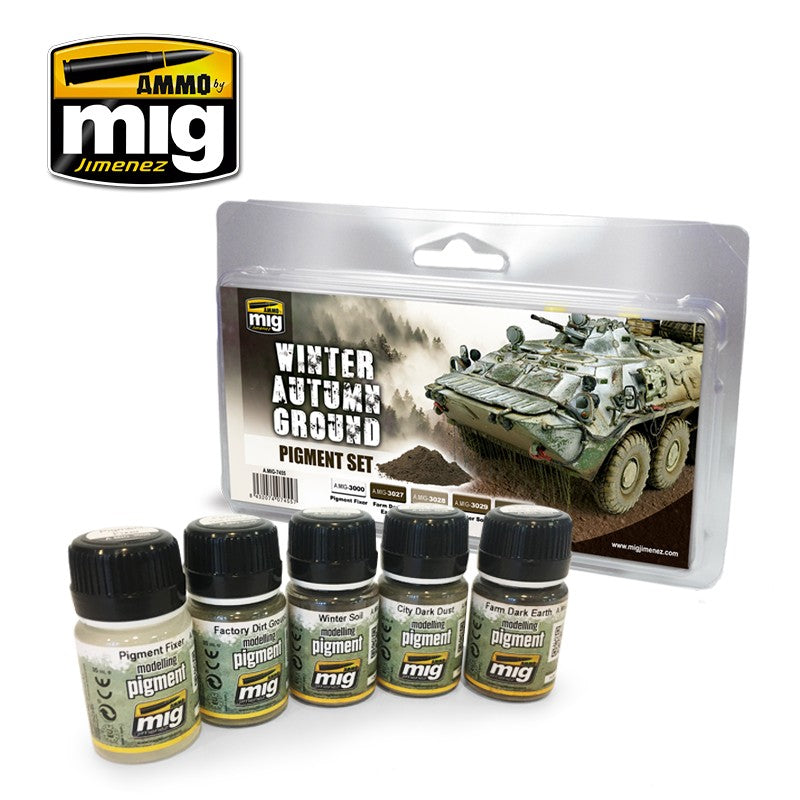 AMMO By Mig Jimenez MIG7455 WINTER AUTUMN GROUND PIGMENT SET Paint Modelling
