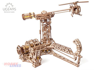 AVIATOR Wooden Mechanical Construction Aircraft Flight Puzzle Kit uGears 70053