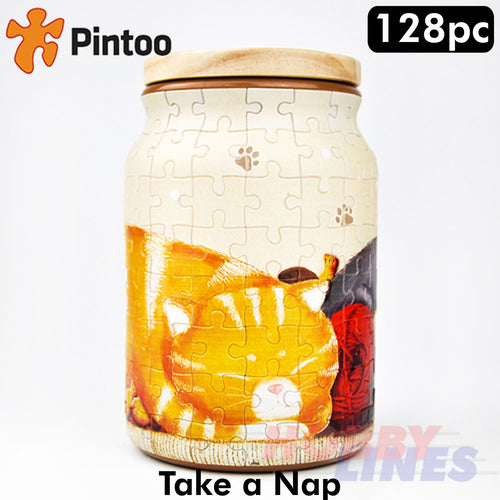 3D Puzzle Cookie Jar Take a Nap 128pc Translucent pieces PINTOO Puzzles BA1002