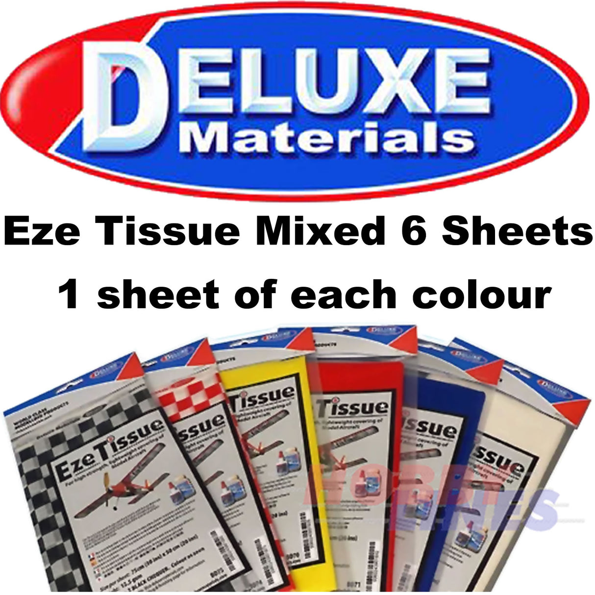 EZE TISSUE Mixed Pack 6 sheets Strong Aircraft models BD76 DELUXE MATERIALS