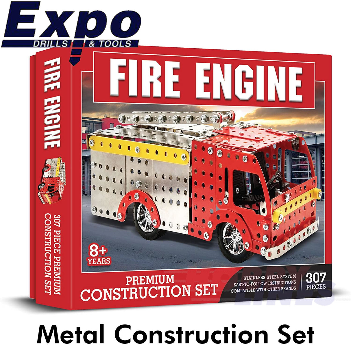 FIRE ENGINE Stainless Steel Construction Set 348 pieces Metal Kit CHP0012
