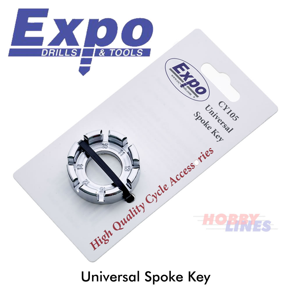SPOKE KEY Universal 9/10/11/12/13/14/15 gauge Cycle Accs Expo Tools CY105