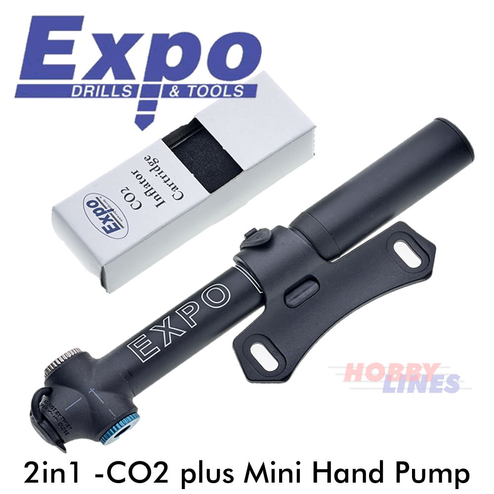 CO2 & MINI PUMP Presta Bicycle Hybrid 2in1 Frame Mount Bike Cycle Expo CY310