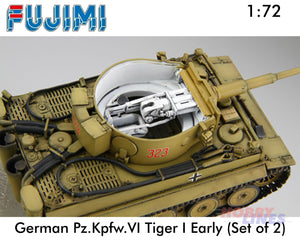German PzKpfw. VI TIGER I Early Type Tank Set of 2 WWII 1:72 kit Fujimi F723112
