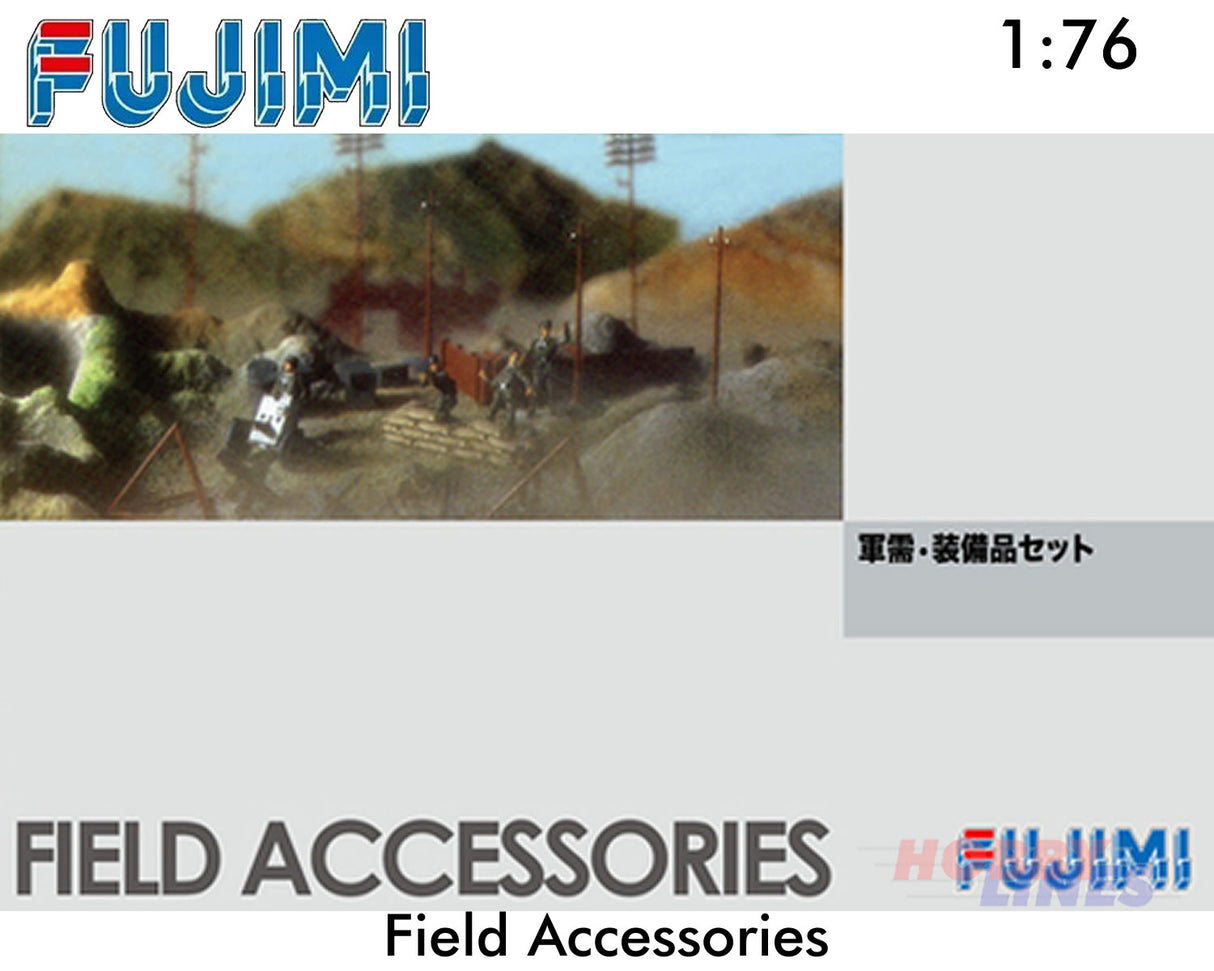 FIELD ACCESSORIES inc 37mm Cannon WWII Diorama 1:76 scale model Fujimi F761091