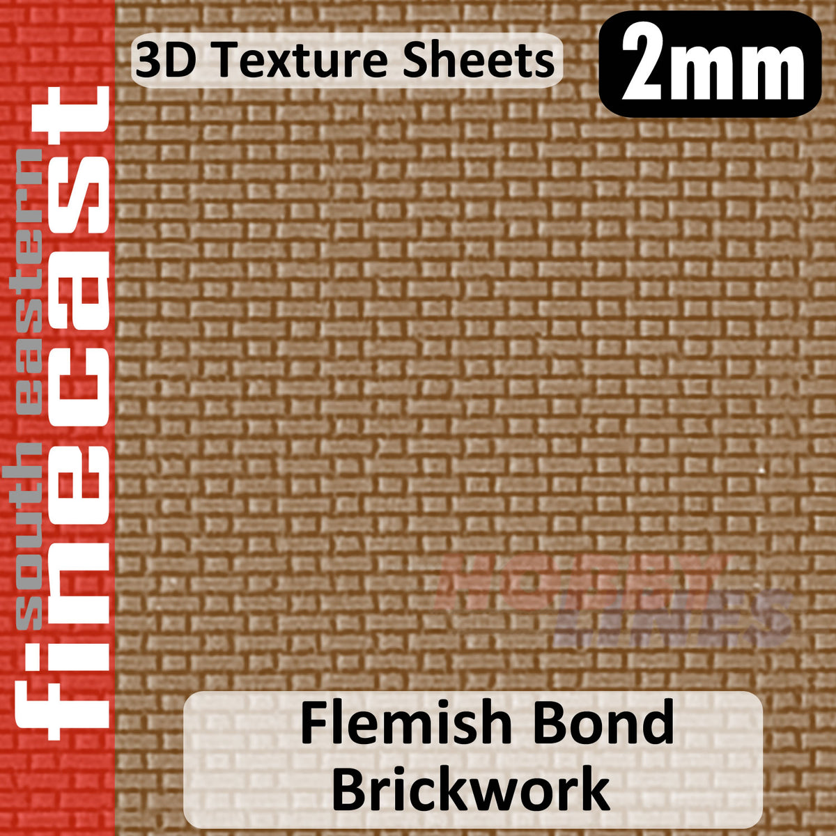 BRICK Femish Bond beige 1:152 N 2mm 3D Texture Sheet FINECAST FBS203C