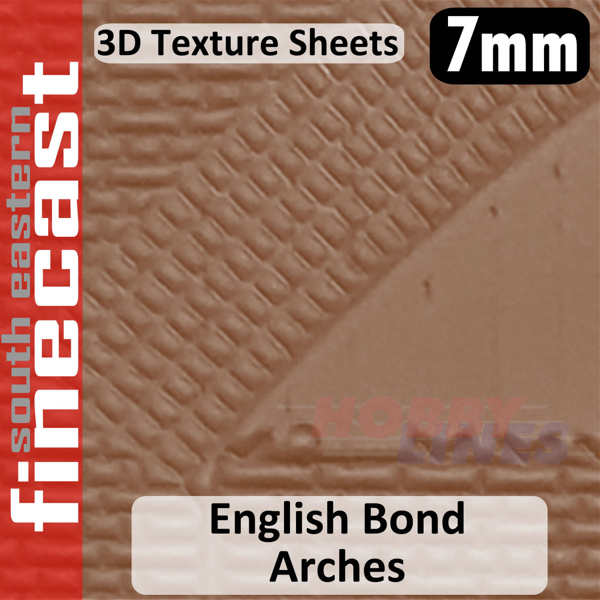 English Bond Arches Brick 1:48 O 7mm 3D Texture Sheet FINECAST FBS707B