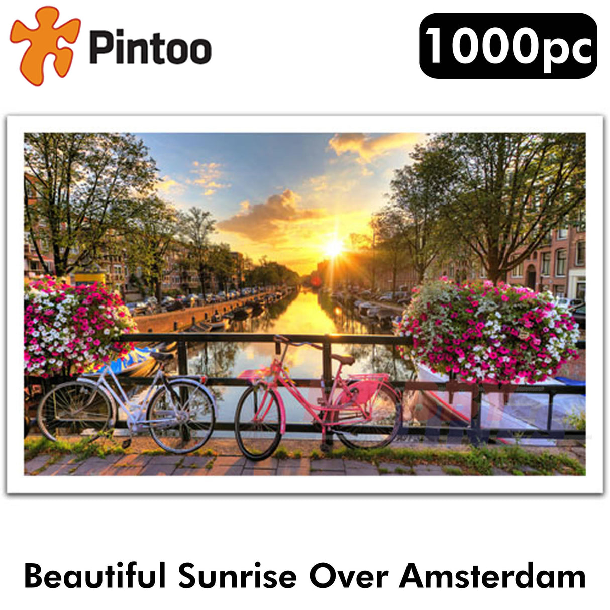 Showpiece Puzzle BEAUTIFUL SUNRISE OVER AMSTERDAM 20" x 32" 1000pc PINTOO H1770