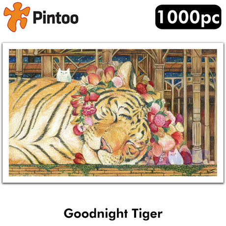 Showpiece Puzzle  GOODNIGHT TIGER 20" x 32" 1000pc PINTOO H2146
