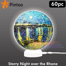 Load image into Gallery viewer, 3D Puzzle Van Gogh STARRY NIGHT OVER THE RHONE 3&quot; LED light 160pc PINTOO J1024
