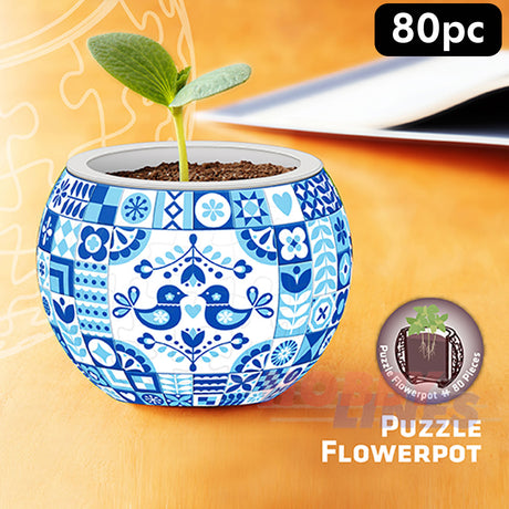 3D Puzzle FLOWERPOT Danish Folklore Style 80 pieces PINTOO Puzzles K1055