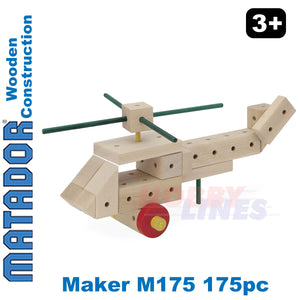 Matador Maker M175 Wooden Construction SetBuilding Blocks Bricks 175pc Age 3+