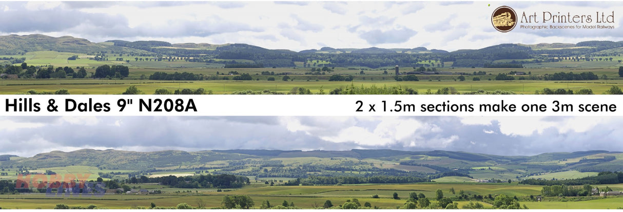 HILLS & DALES PN208 A / B N Gauge ID Backscenes Art printers Premium 9"