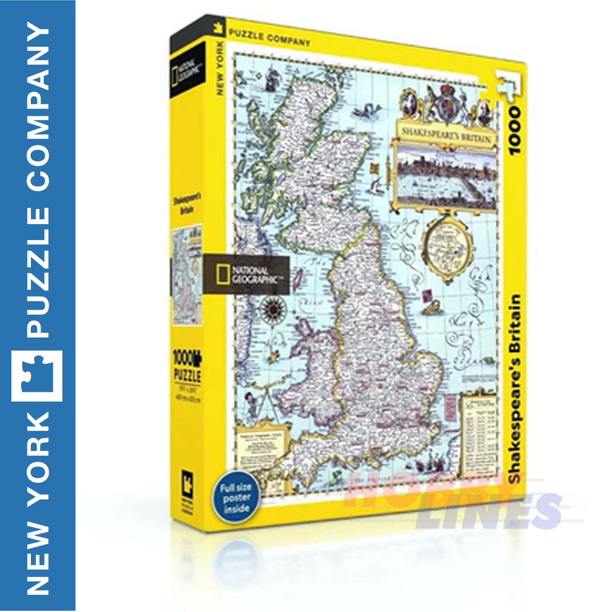 SHAKESPEAR'S BRITAIN New York Puzzle Co Historic Map 1000pc Jigsaw NPZNG1706