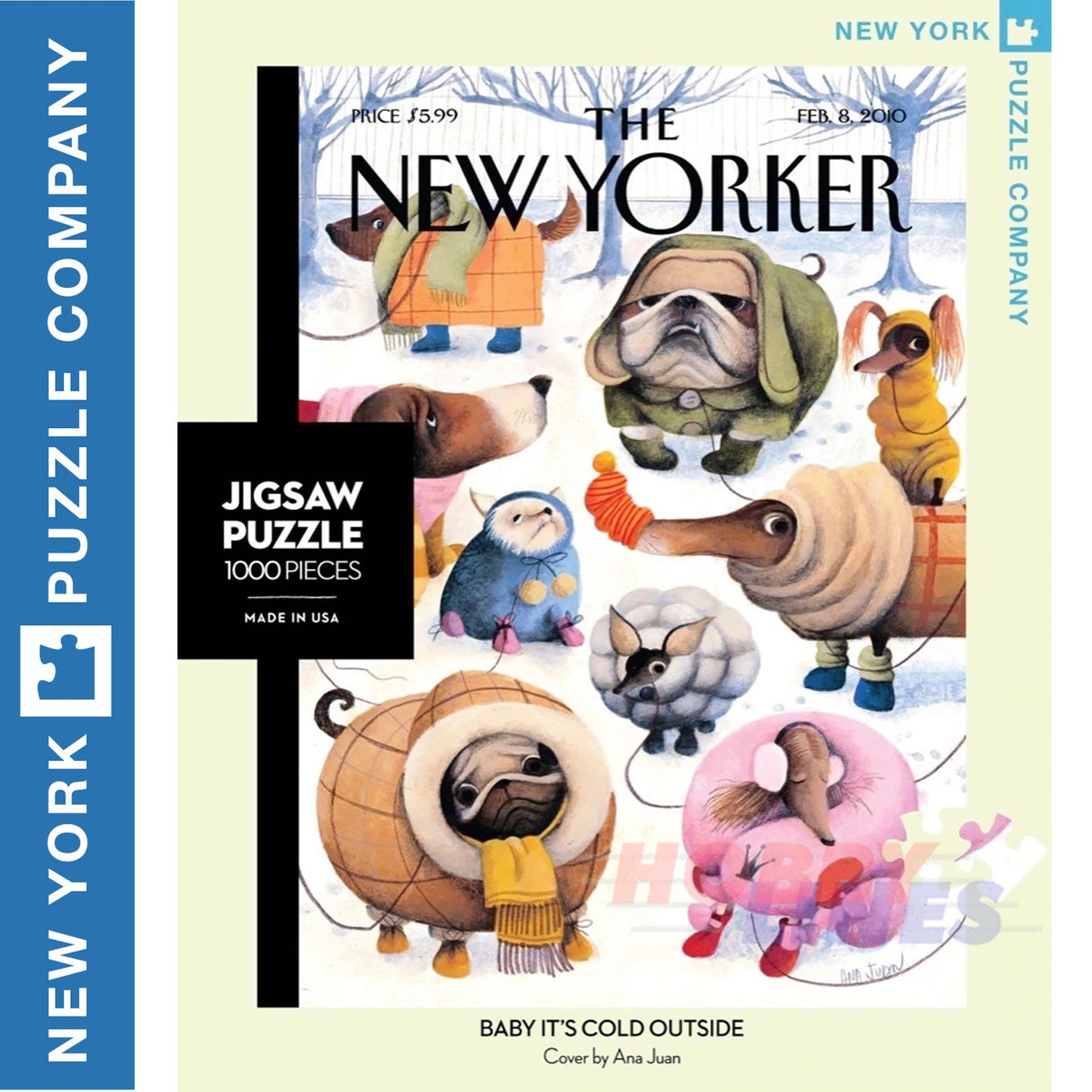 New Yorker BABY IT'S COLD OUTSIDE New York Puzzle Co Dogs 1000pc Jigsaw NY166
