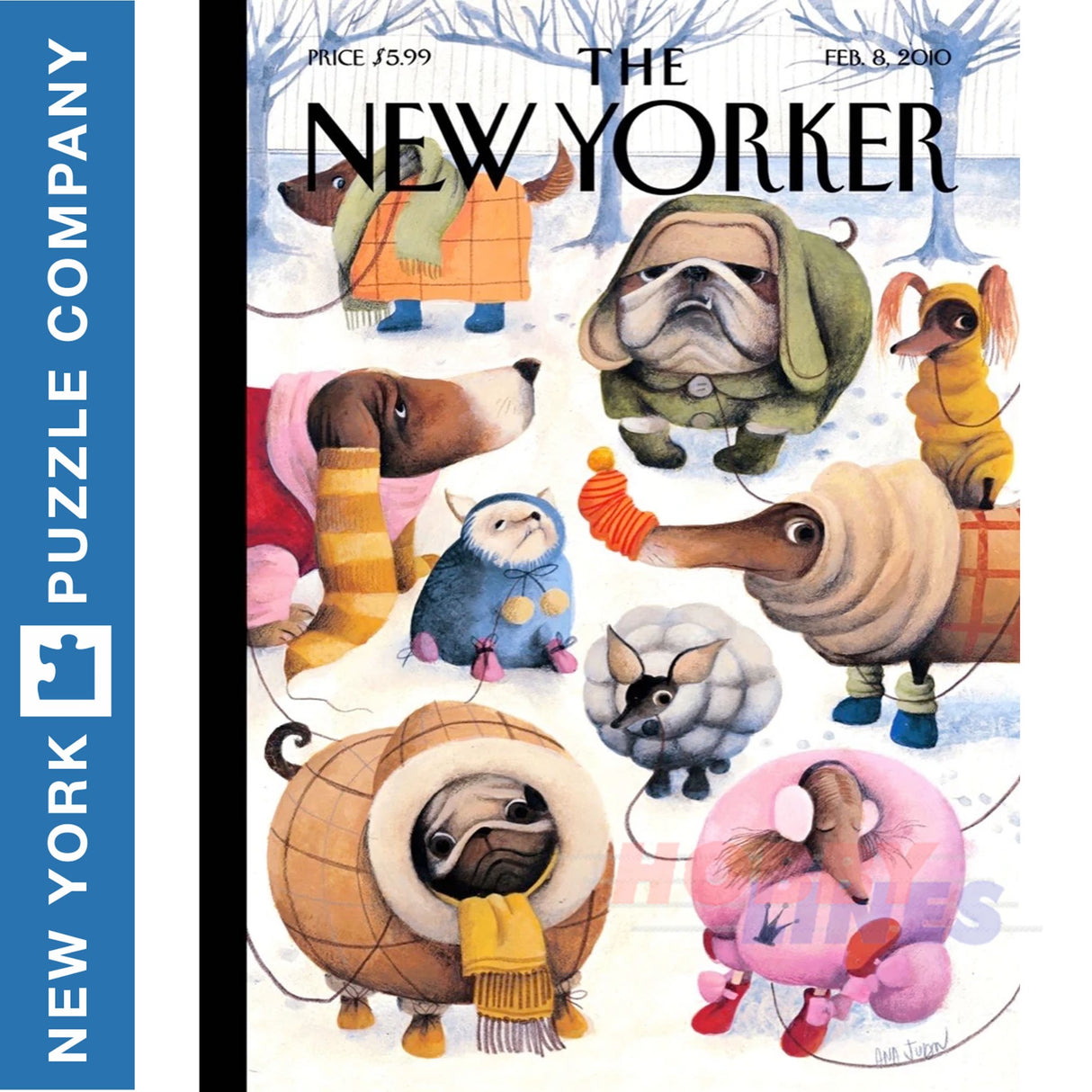 New Yorker BABY IT'S COLD OUTSIDE New York Puzzle Co Dogs 1000pc Jigsaw NY166