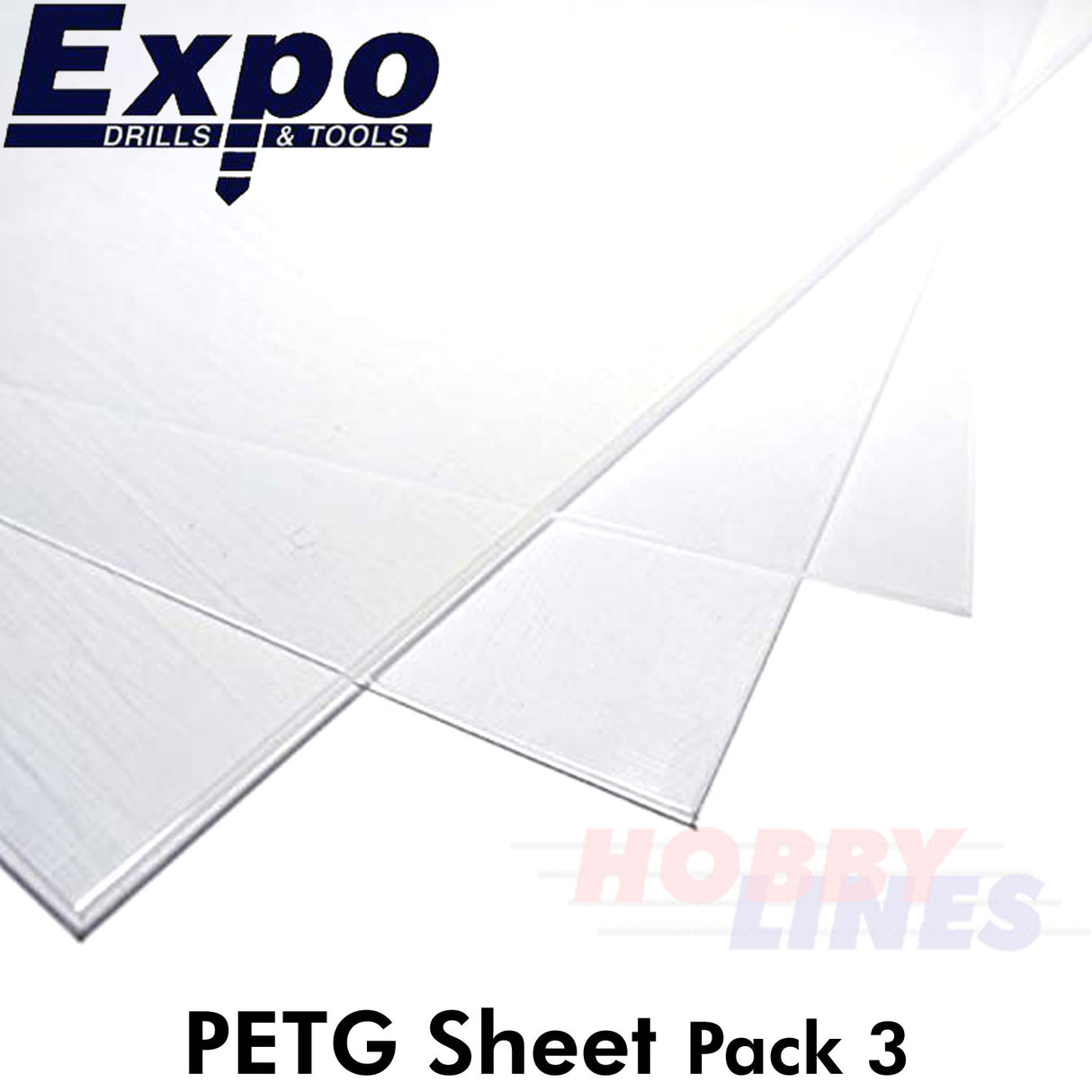 CLEAR PETG SHEET 0.5-0.75mm(20-30 Thou) 228 x 330mm pk 3 A4 plastic Expo Tools