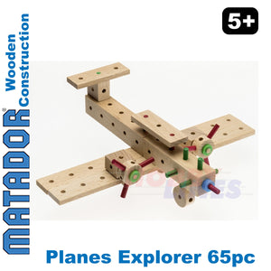Matador Planes Explorer Wood Construction Set Building Blocks Bricks 65pc age 5+