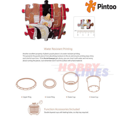 3D Puzzle FLOWERPOT Danish Folklore Style 80 pieces PINTOO Puzzles K1055