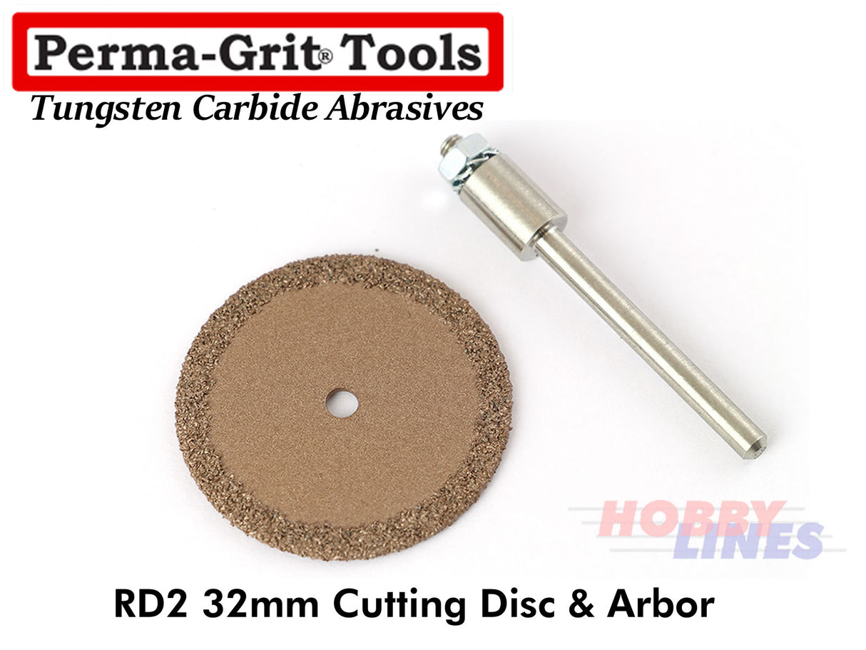 Perma-Grit RD1 CUTTING DISC 32mm Diameter with Arbor Tungsten Carbide Permagrit