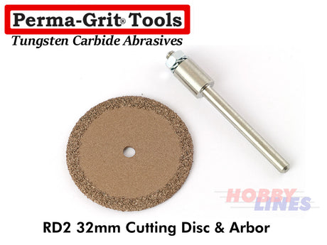 Perma-Grit RD1 CUTTING DISC 32mm Diameter with Arbor Tungsten Carbide Permagrit