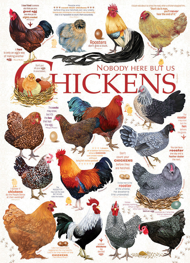 Cobble Hill Ashley Davies CHICKEN QUOTES quality 1000pc Jigsaw Puzzle 80120