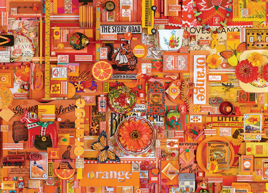 Cobble Hill Shelley Davies ORANGE - Colours series 1000pc Jigsaw Puzzle 80147