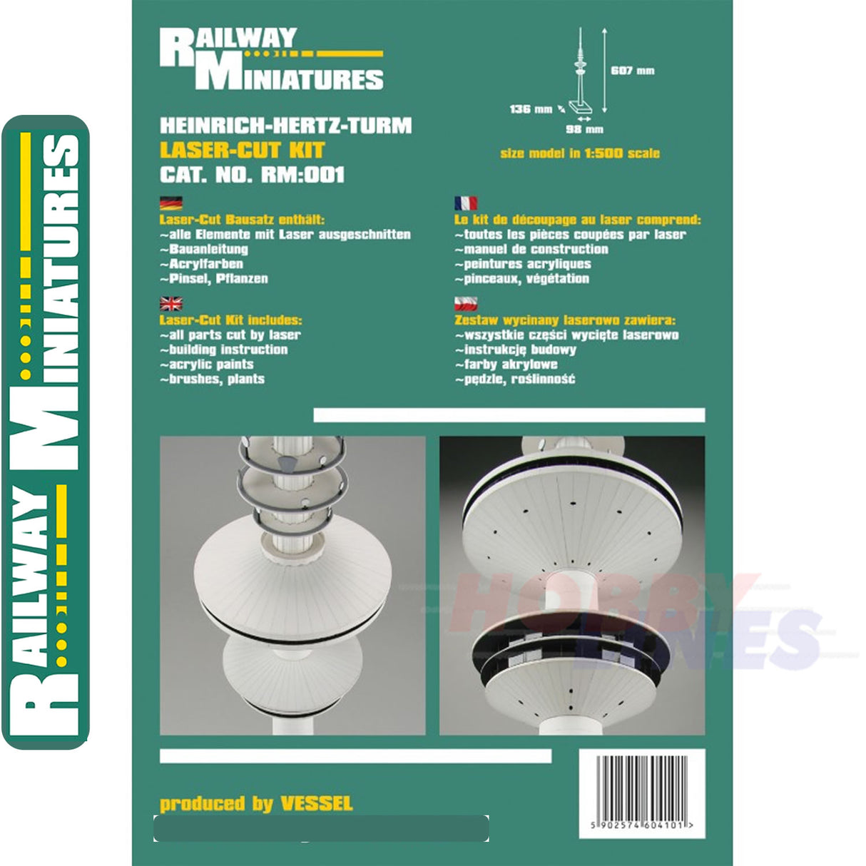 HEINRICH-HERTZ-TURM TV TOWER Hamburg kit HO1:500 Vessel RAILWAY MINIATURES RM001