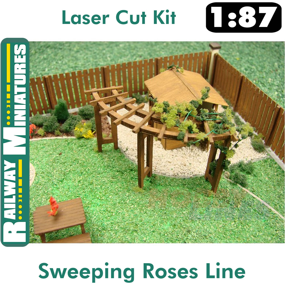 SWEEPING ROSES LINE Pergola laser cut kit HO 1:87 Vessel RAILWAY MINIATURES 009