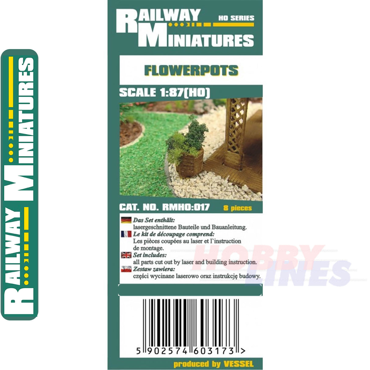 FLOWER POT Planter cut kit HO 1:87 Vessel RAILWAY MINIATURES 017