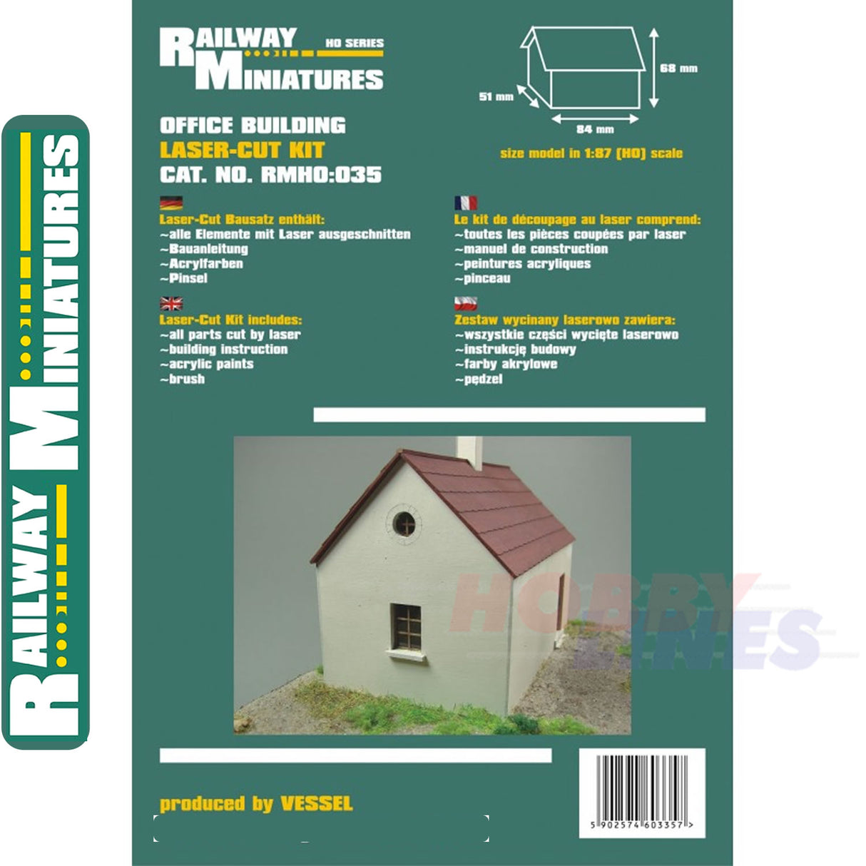 OFFICE BUILDING kit HO 1:87 Vessel RAILWAY MINIATURES 035