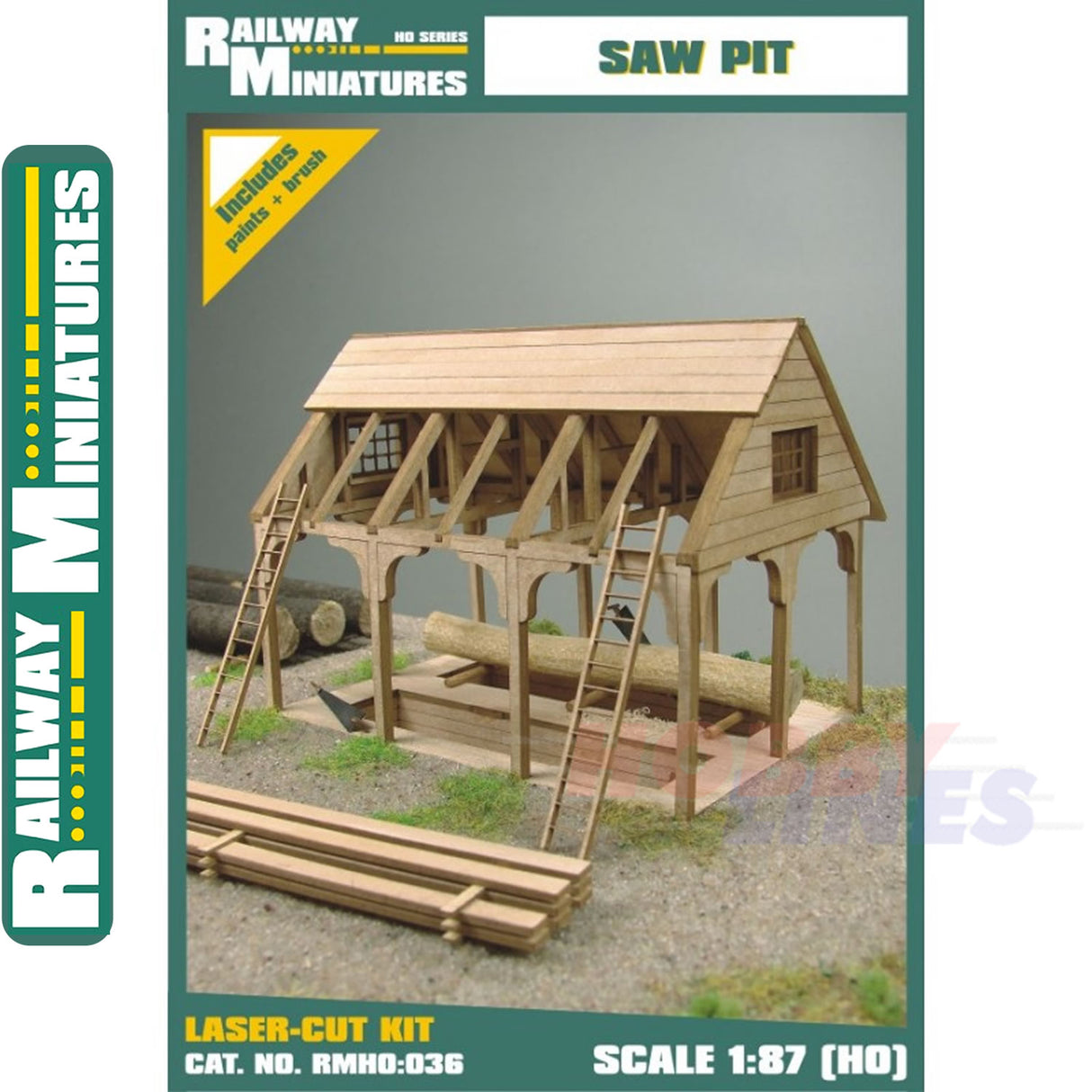 SAW PIT kit HO 1:87 Vessel RAILWAY MINIATURES 036