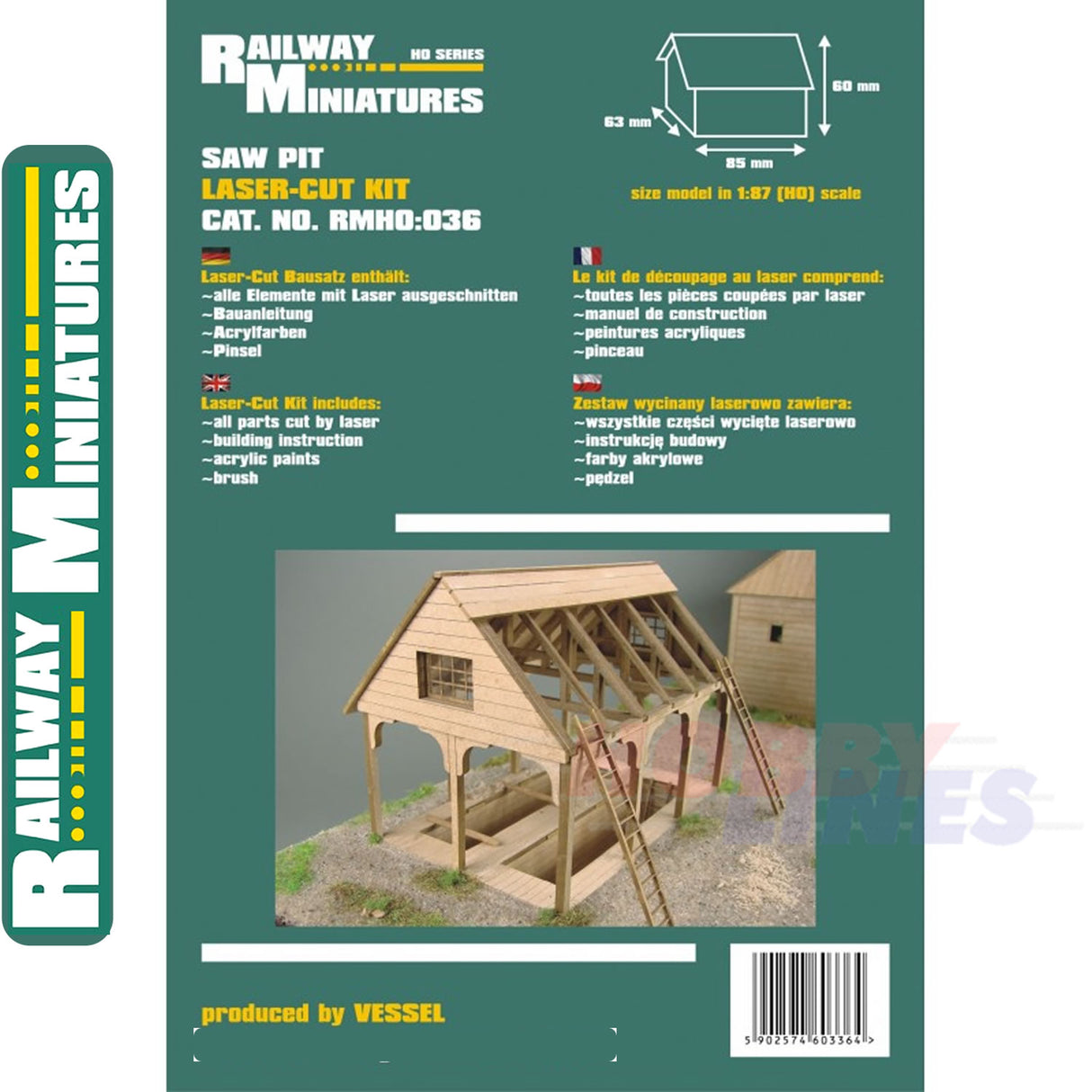 SAW PIT kit HO 1:87 Vessel RAILWAY MINIATURES 036