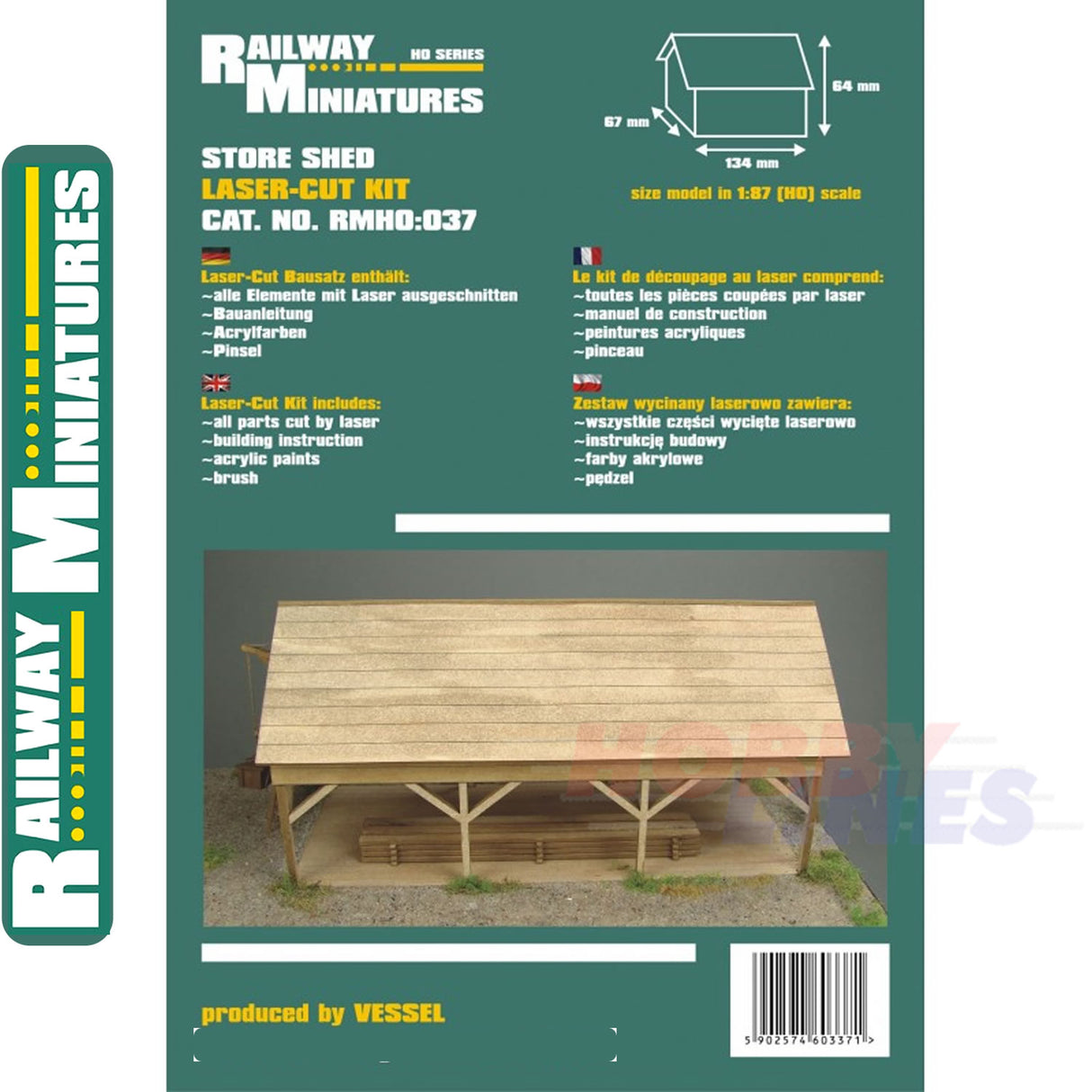 STORE SHED kit HO 1:87 Vessel RAILWAY MINIATURES 037