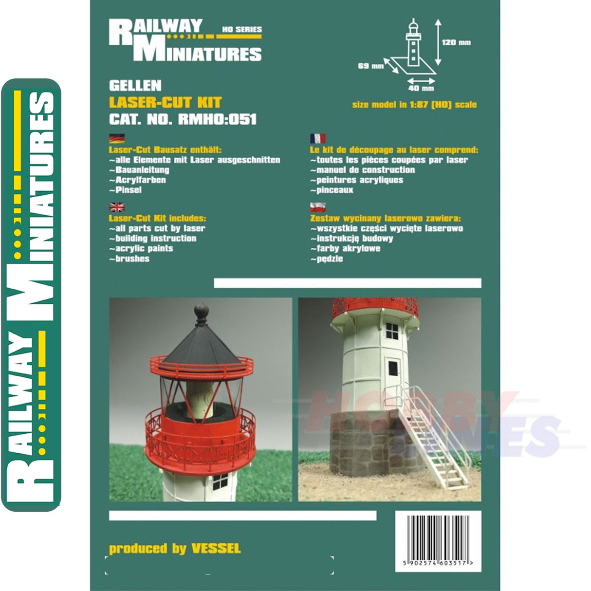 GELLEN LIGHTHOUSE kit Germany HO 1:87 Vessel RAILWAY MINIATURES 051