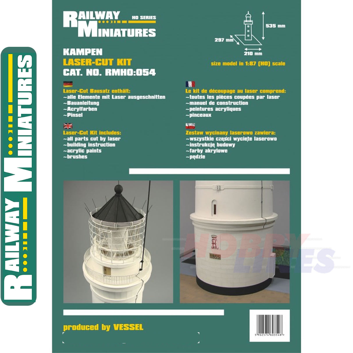 KAMPEN LIGHTHOUSE kit Germany HO 1:87 Vessel RAILWAY MINIATURES 054